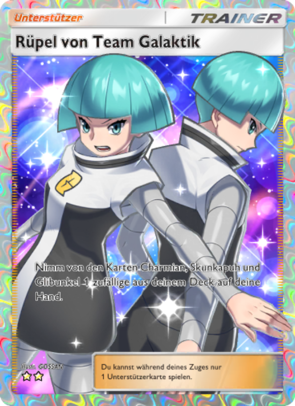 Rüpel von Team Galaktik 191 — Kollision von Raum und Zeit (German Pokémon TCG card)