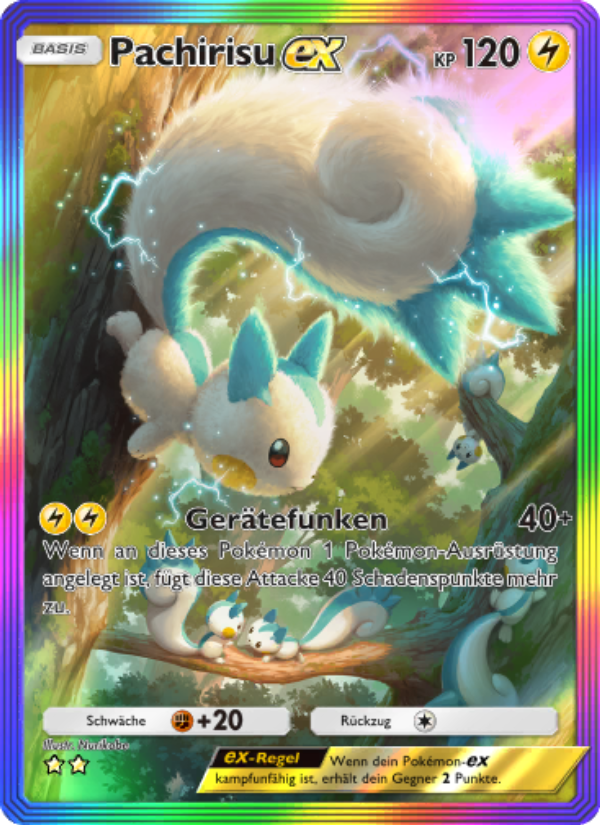 Pachirisu-ex 198 — Kollision von Raum und Zeit (German Pokémon TCG card)