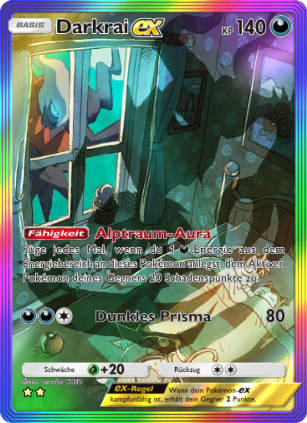 Darkrai-ex 202 — Kollision von Raum und Zeit (German Pokémon TCG card)