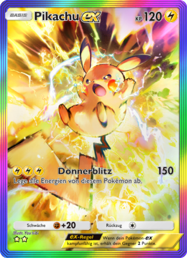 Pikachu-ex 092 — Glänzendes Festival (German Pokémon TCG card)