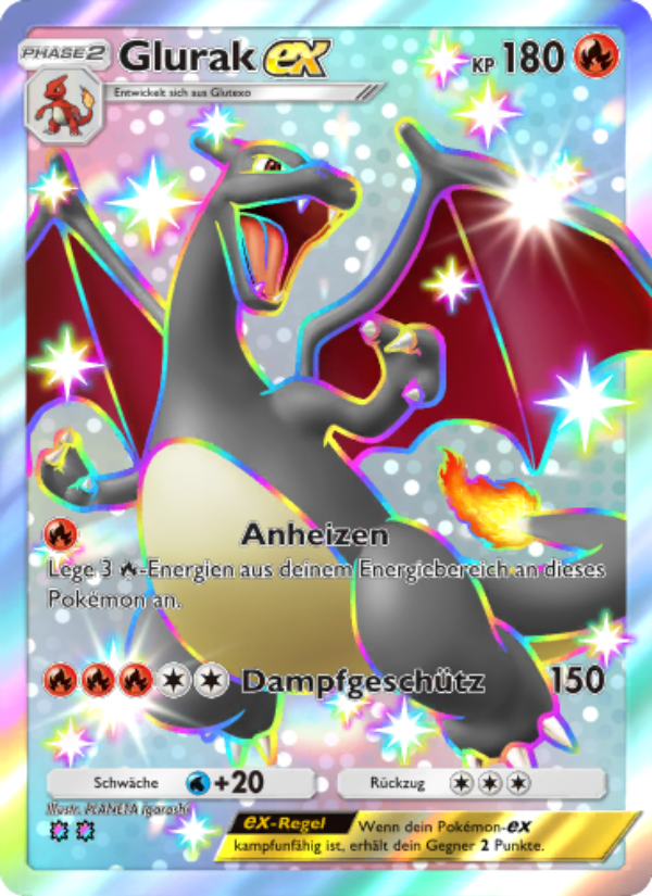 Glurak-ex 108 — Glänzendes Festival (German Pokémon TCG card)
