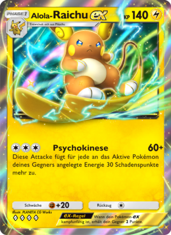 Alola-Raichu-ex 058 — Hüter des Firmaments (German Pokémon TCG card)
