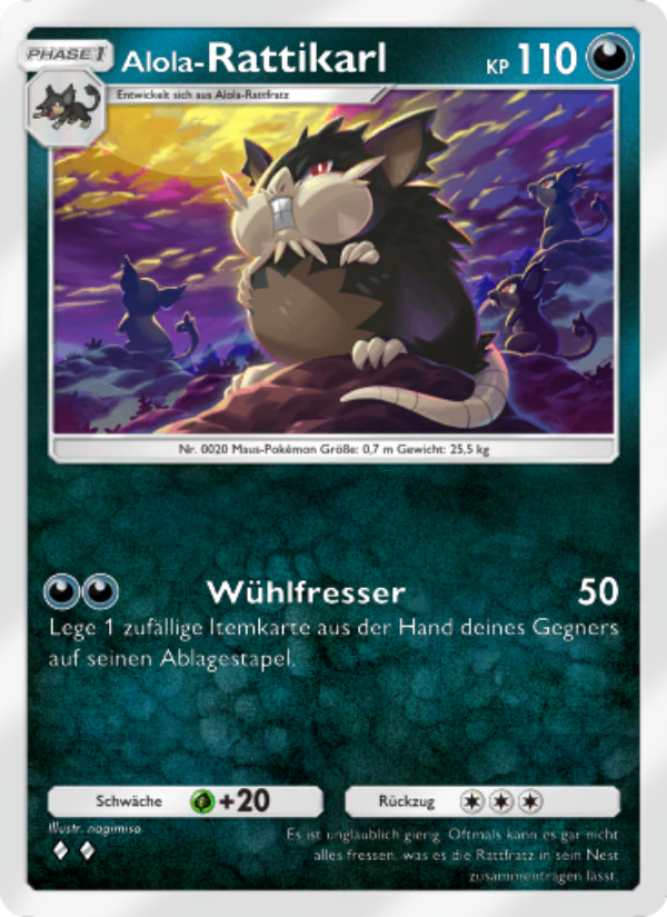 Alola-Rattikarl 107 — Hüter des Firmaments (German Pokémon TCG card)
