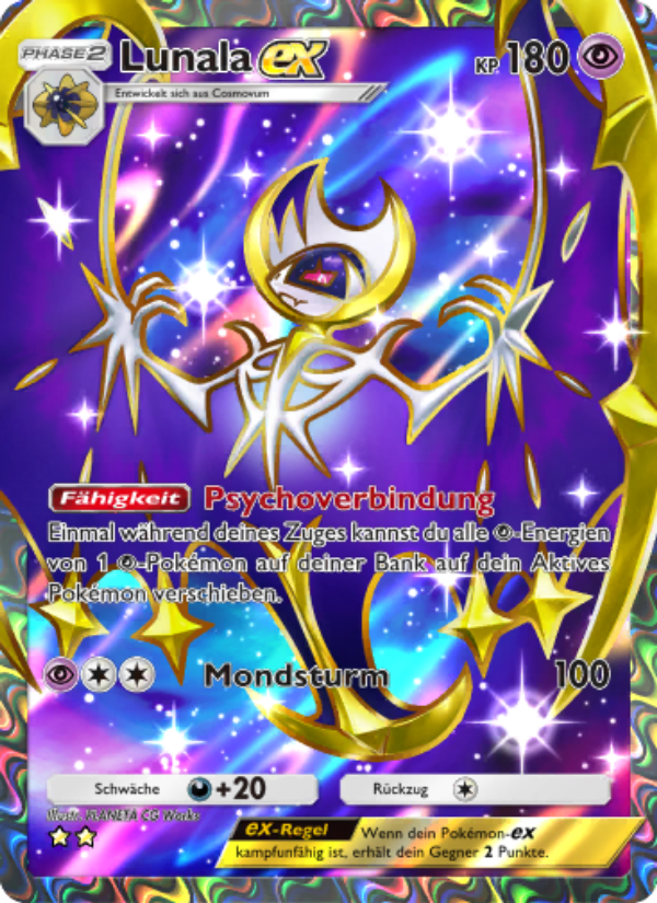 Lunala-ex 186 — Hüter des Firmaments (German Pokémon TCG card)