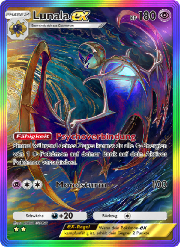 Lunala-ex 204 — Hüter des Firmaments (German Pokémon TCG card)