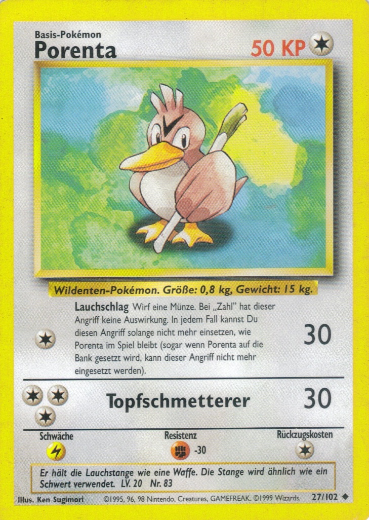 Porenta 27 — Grundset (German Pokémon TCG card)