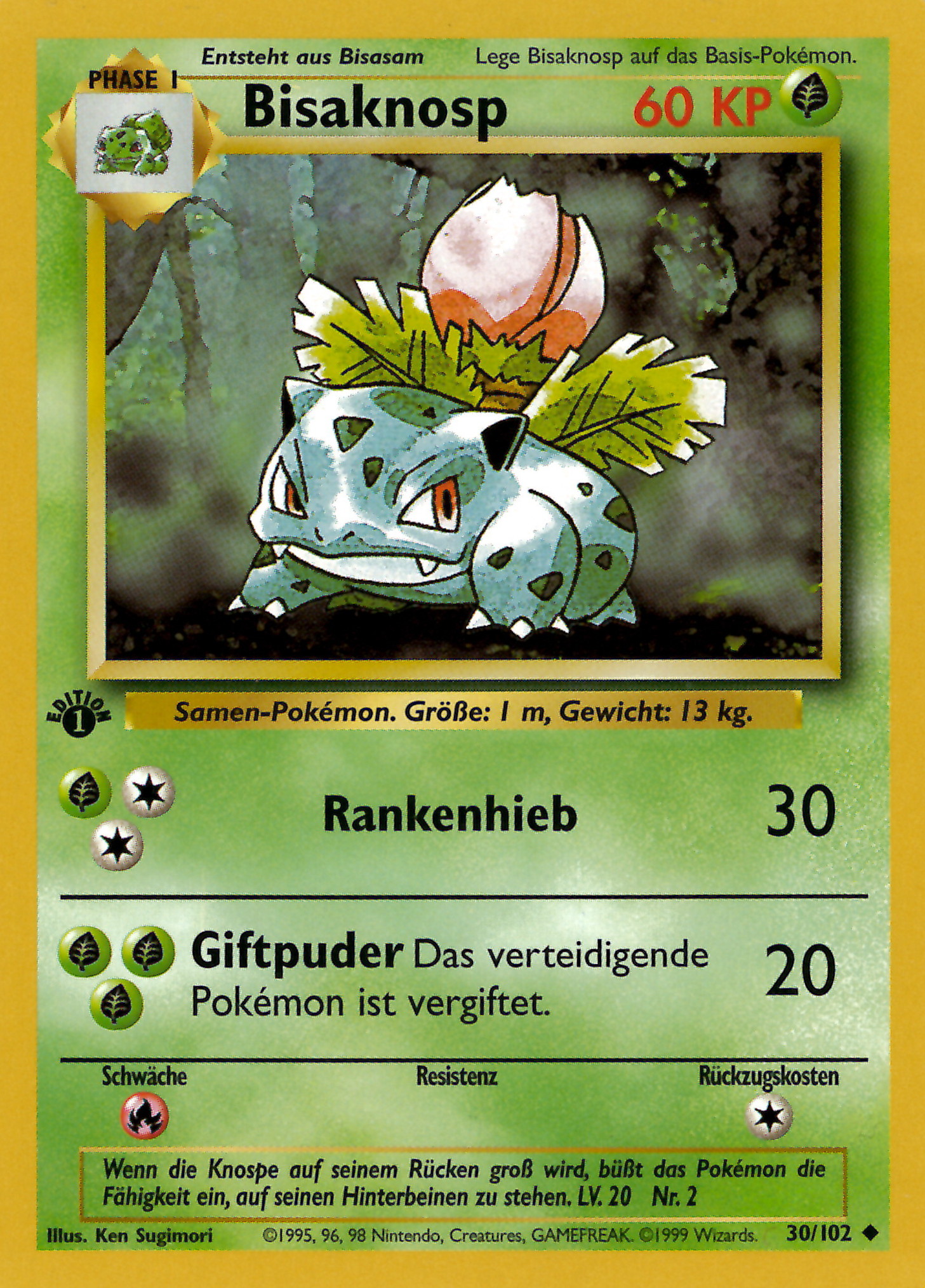Bisaknosp 30 — Grundset (German Pokémon TCG card)