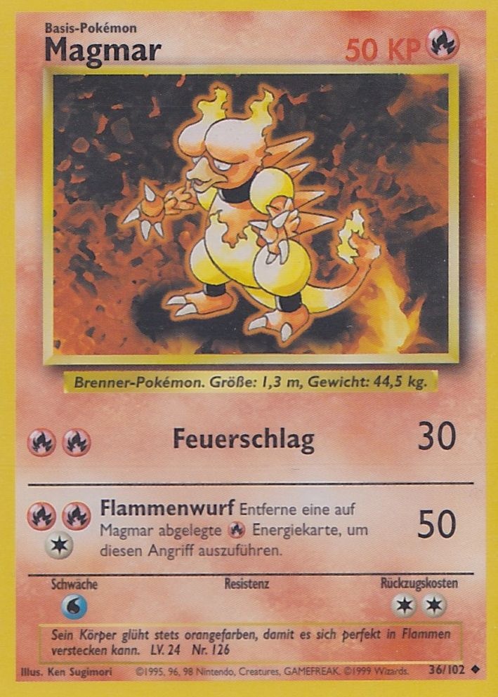 Magmar 36 — Grundset (German Pokémon TCG card)