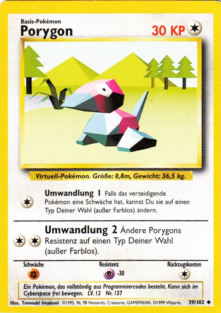 Porygon 39 — Grundset (German Pokémon TCG card)