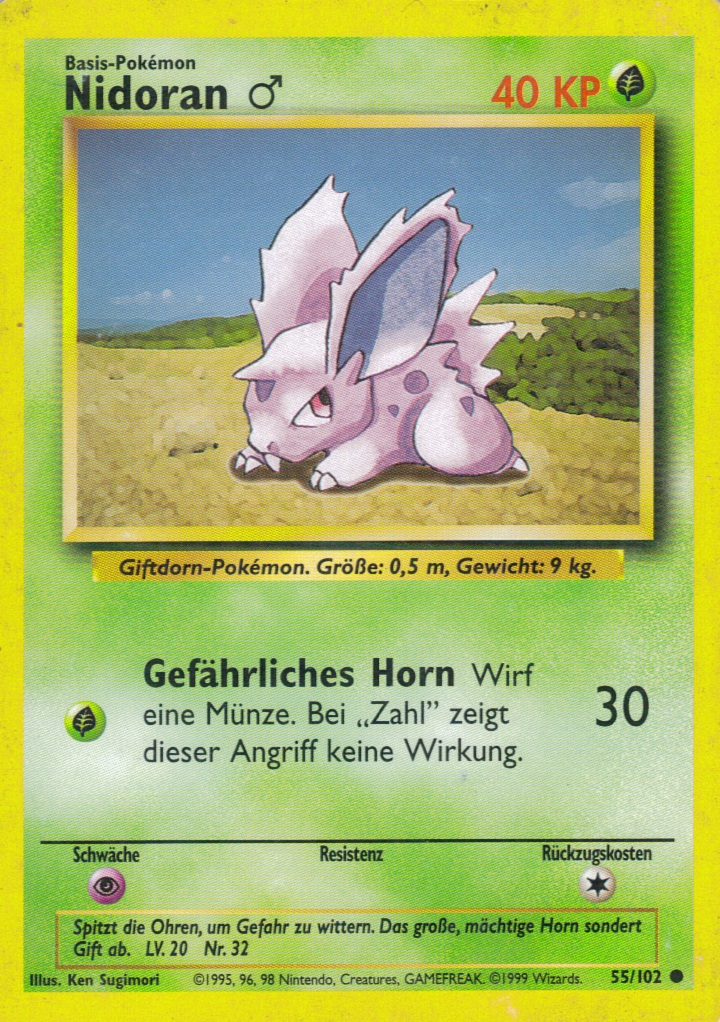 Nidoran M 55 — Grundset (German Pokémon TCG card)