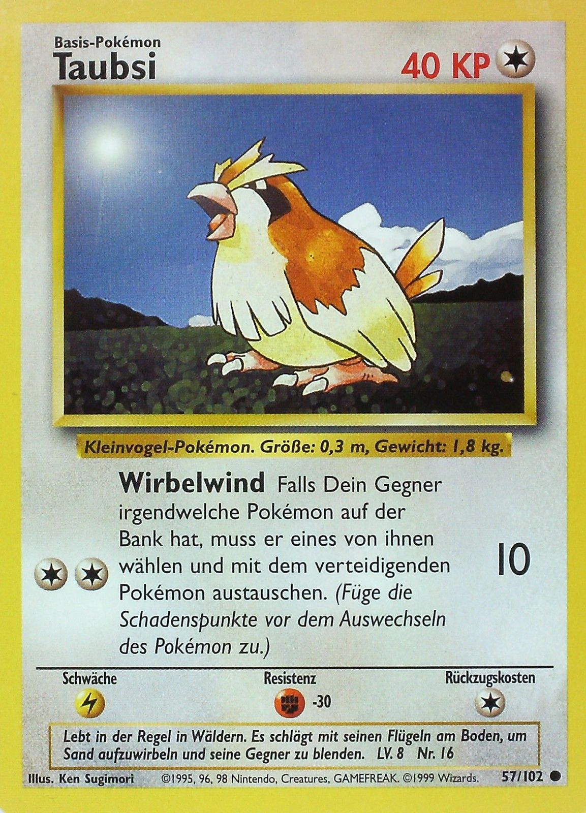 Taubsi 57 — Grundset (German Pokémon TCG card)