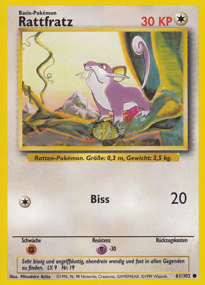 Rattfratz 61 — Grundset (German Pokémon TCG card)