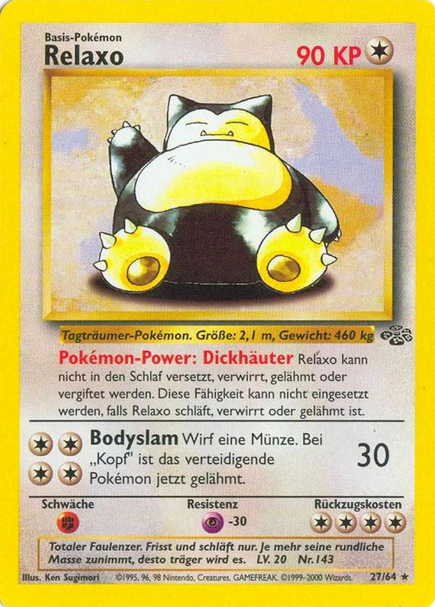 Relaxo 27 — Dschungel (German Pokémon TCG card)