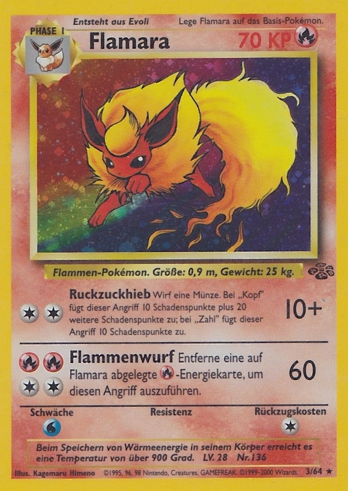 Flamara 3 — Dschungel (German Pokémon TCG card)