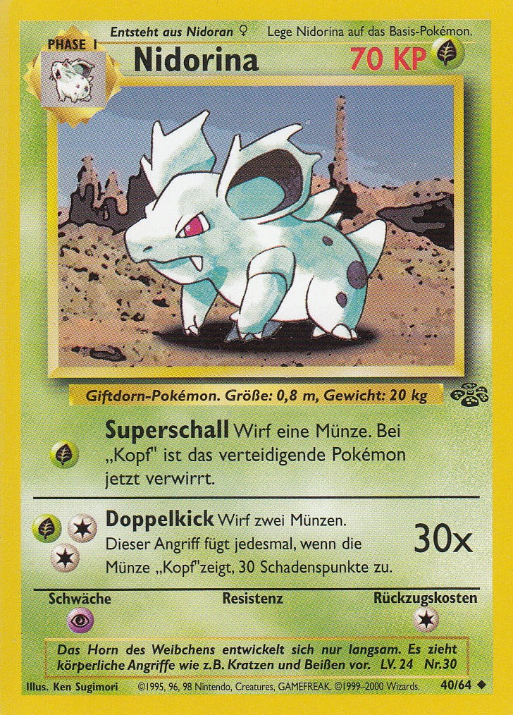Nidorina 40 — Dschungel (German Pokémon TCG card)
