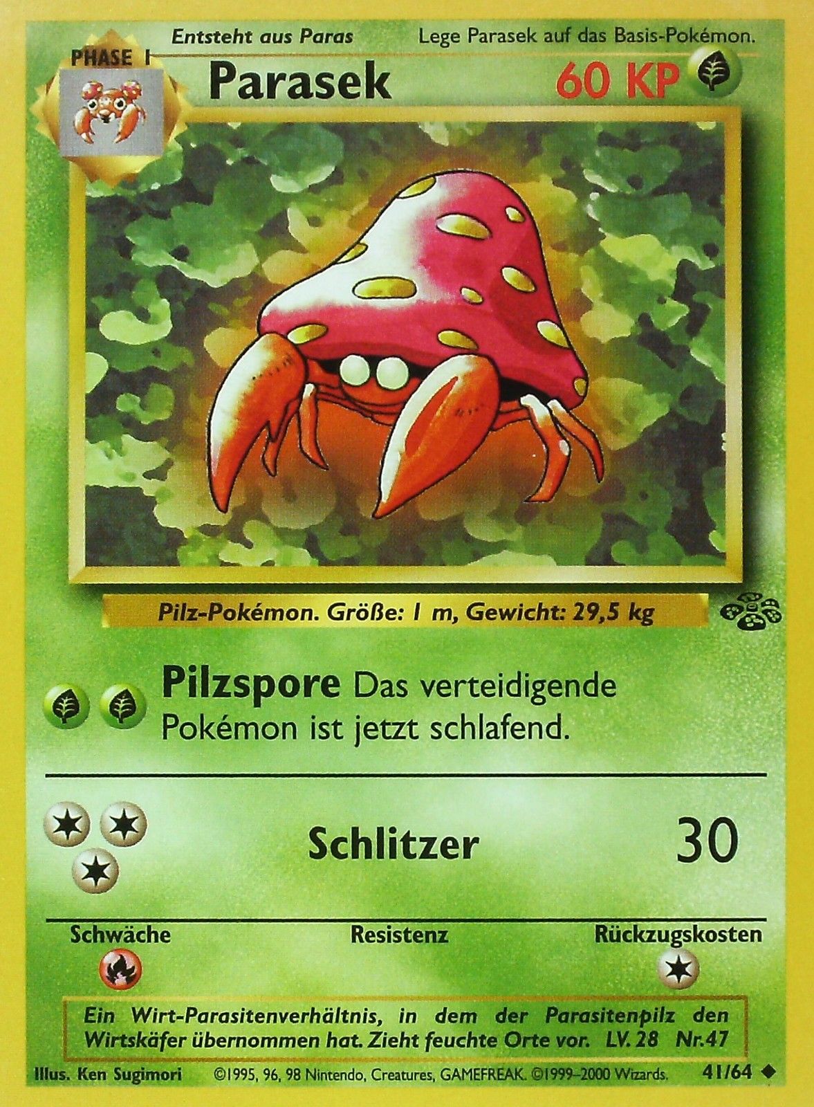 Parasek 41 — Dschungel (German Pokémon TCG card)