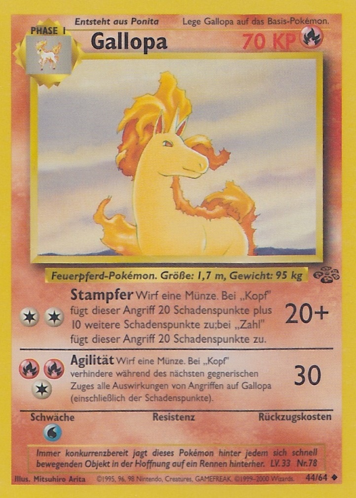 Gallopa 44 — Dschungel (German Pokémon TCG card)
