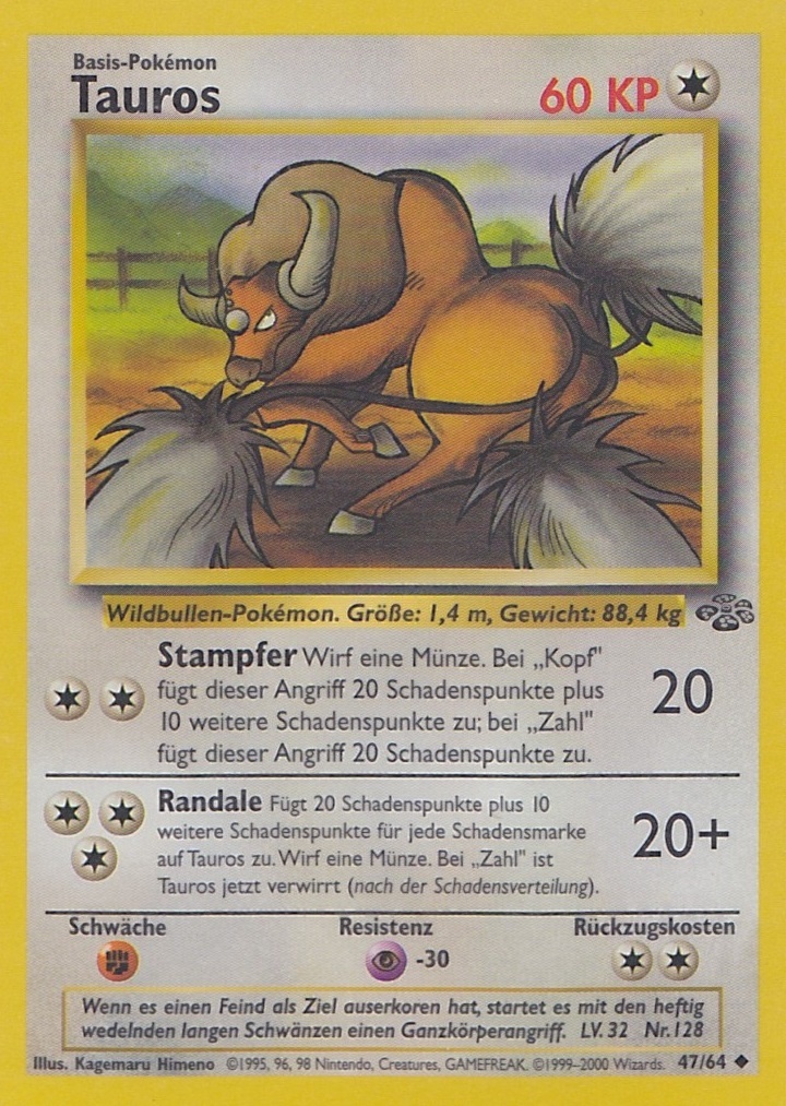 Tauros 47 — Dschungel (German Pokémon TCG card)