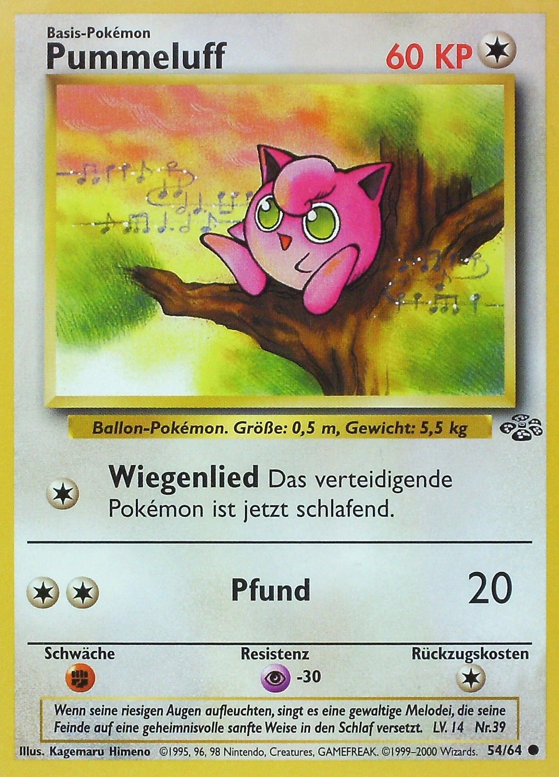 Pummeluff 54 — Dschungel (German Pokémon TCG card)