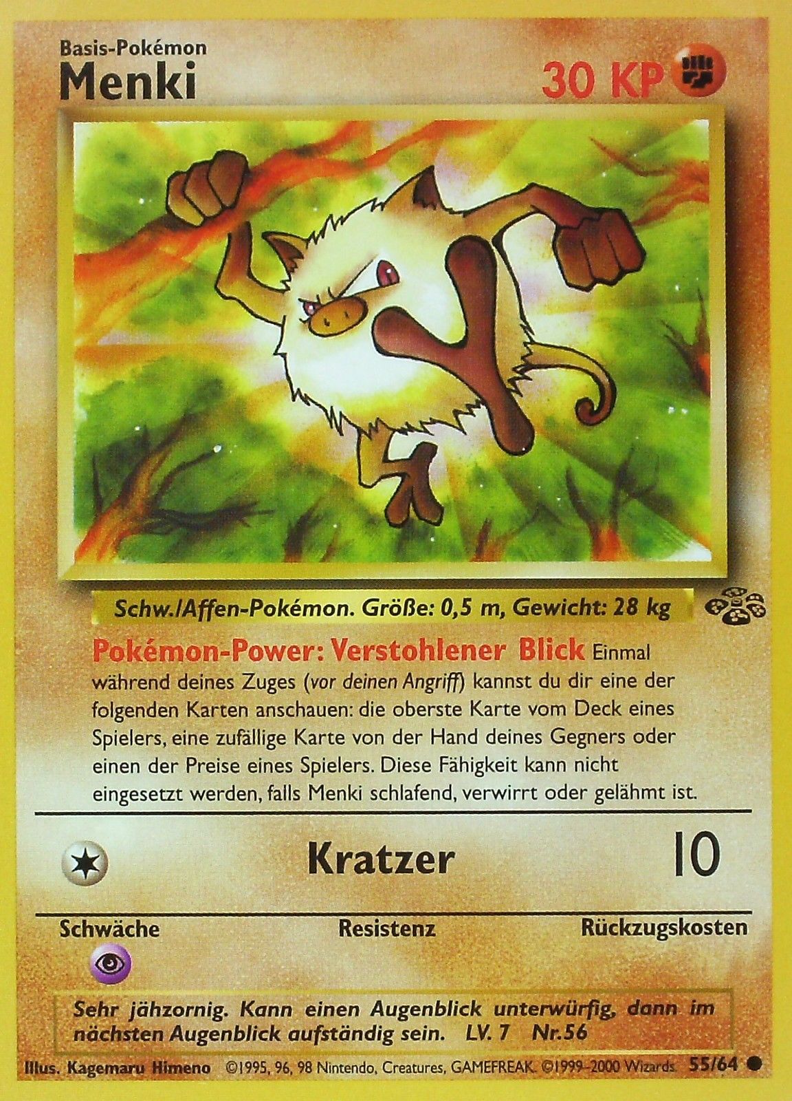 Menki 55 — Dschungel (German Pokémon TCG card)