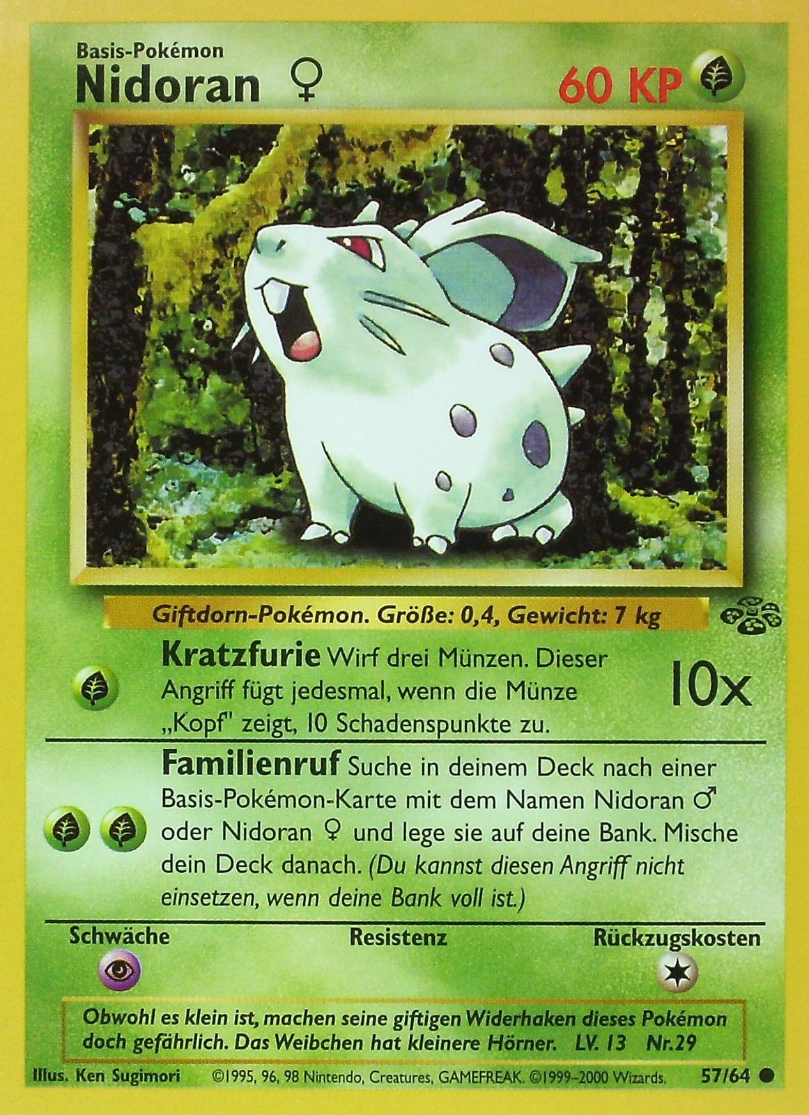 Nidoran W 57 — Dschungel (German Pokémon TCG card)