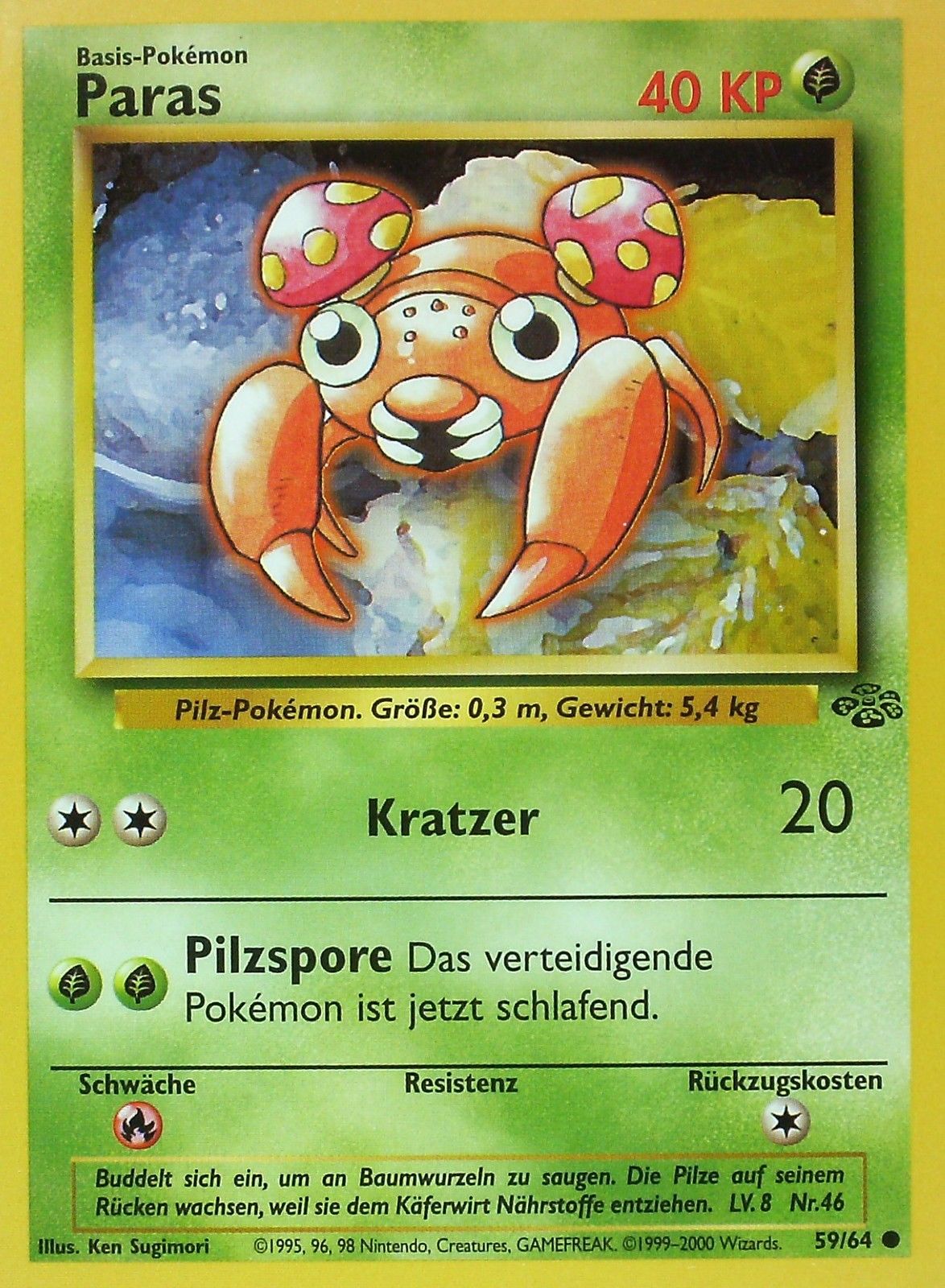 Paras 59 — Dschungel (German Pokémon TCG card)