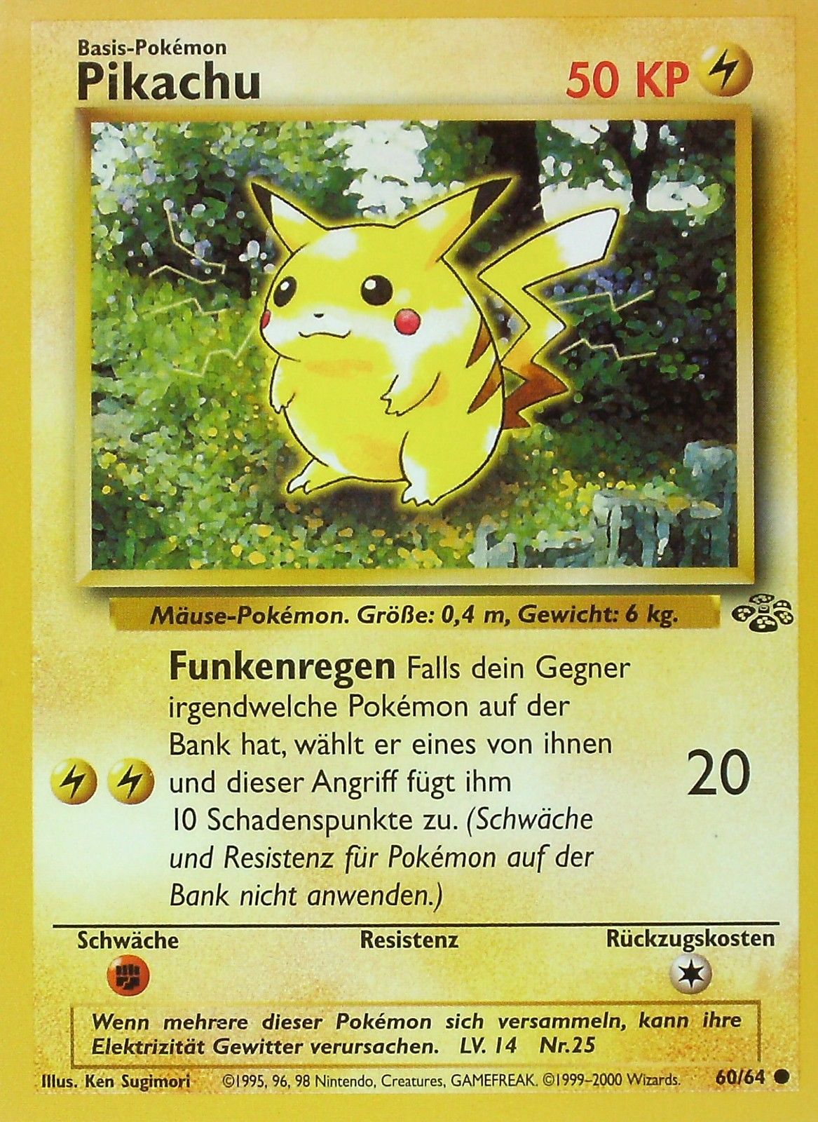 Pikachu 60 — Dschungel (German Pokémon TCG card)