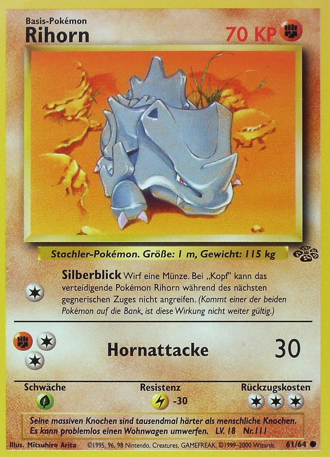 Rihorn 61 — Dschungel (German Pokémon TCG card)
