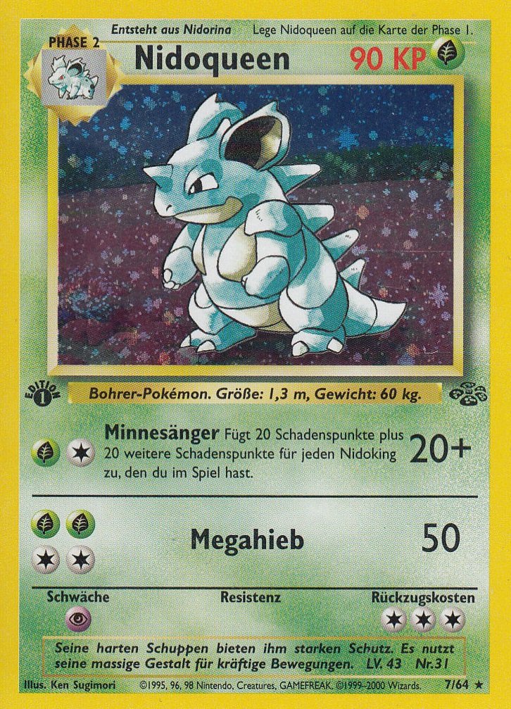 Nidoqueen 7 — Dschungel (German Pokémon TCG card)