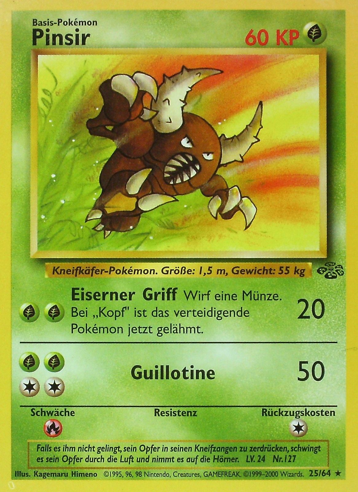 Pinsir 9 — Dschungel (German Pokémon TCG card)
