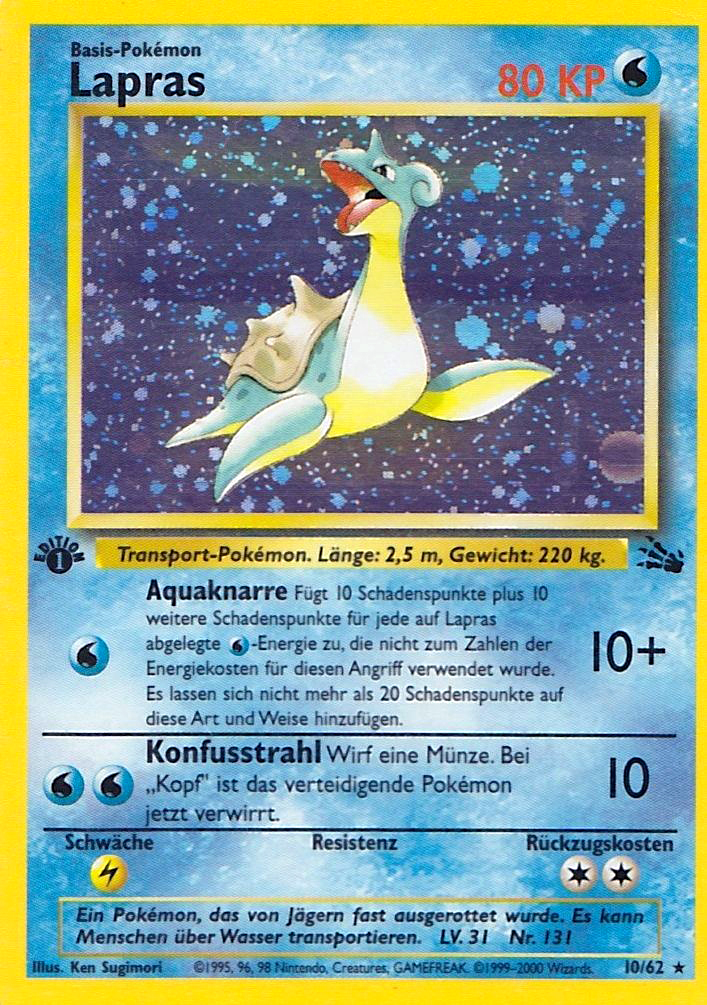 Lapras 10 — Fossil (German Pokémon TCG card)
