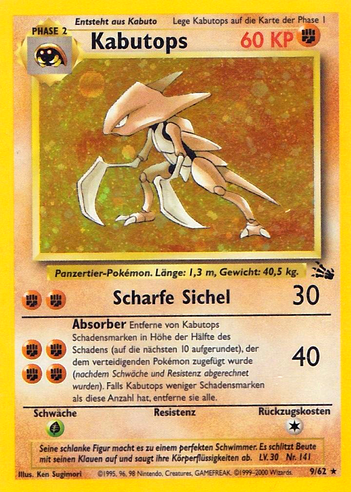 Kabutops 24 — Fossil (German Pokémon TCG card)