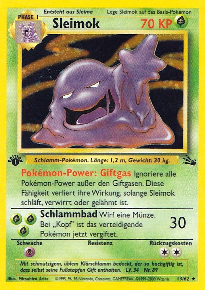 Sleimok 28 — Fossil (German Pokémon TCG card)