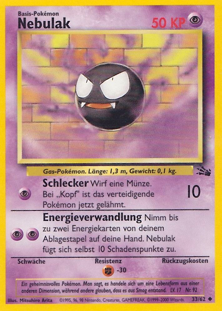 Nebulak 33 — Fossil (German Pokémon TCG card)