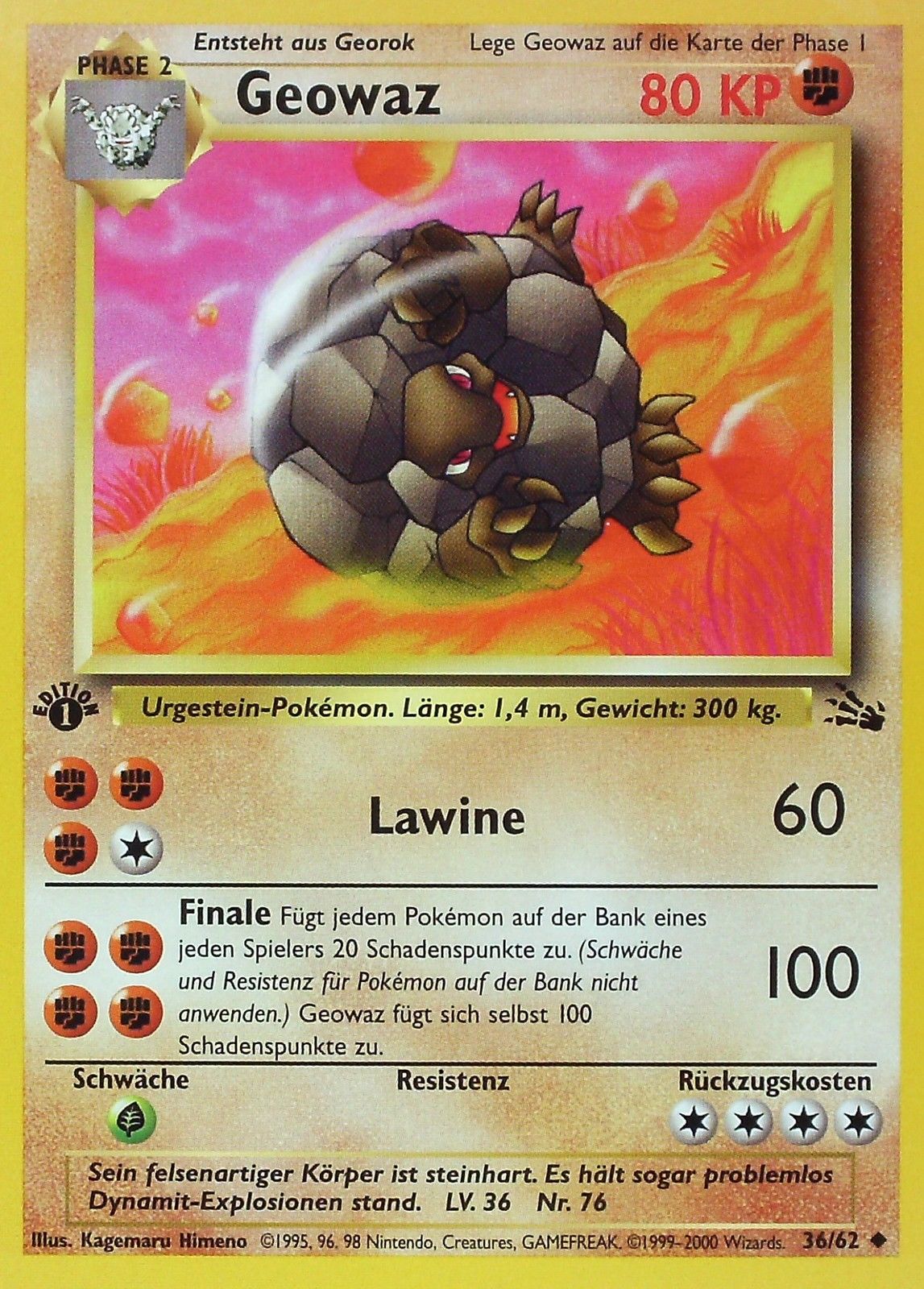 Geowaz 36 — Fossil (German Pokémon TCG card)