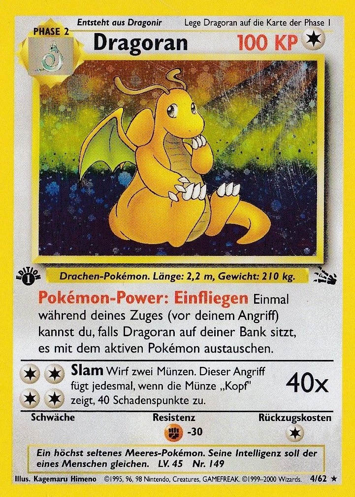 Dragoran 4 — Fossil (German Pokémon TCG card)
