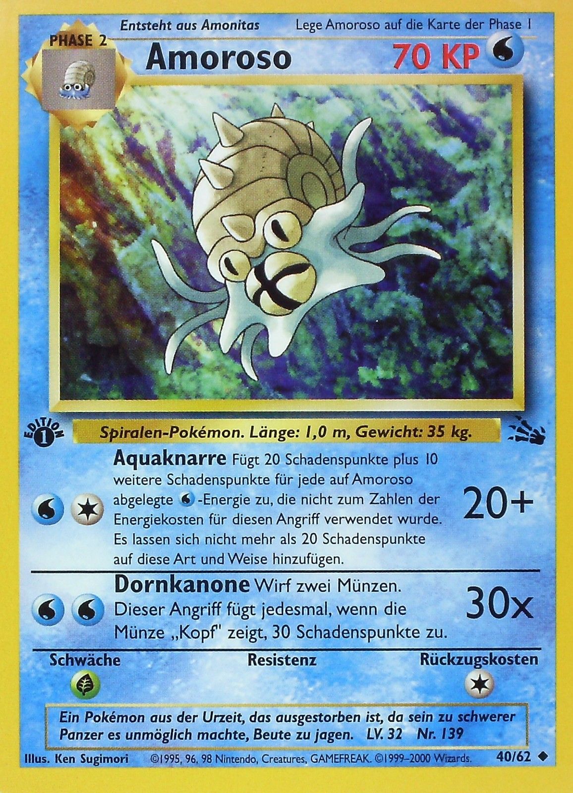 Amoroso 40 — Fossil (German Pokémon TCG card)