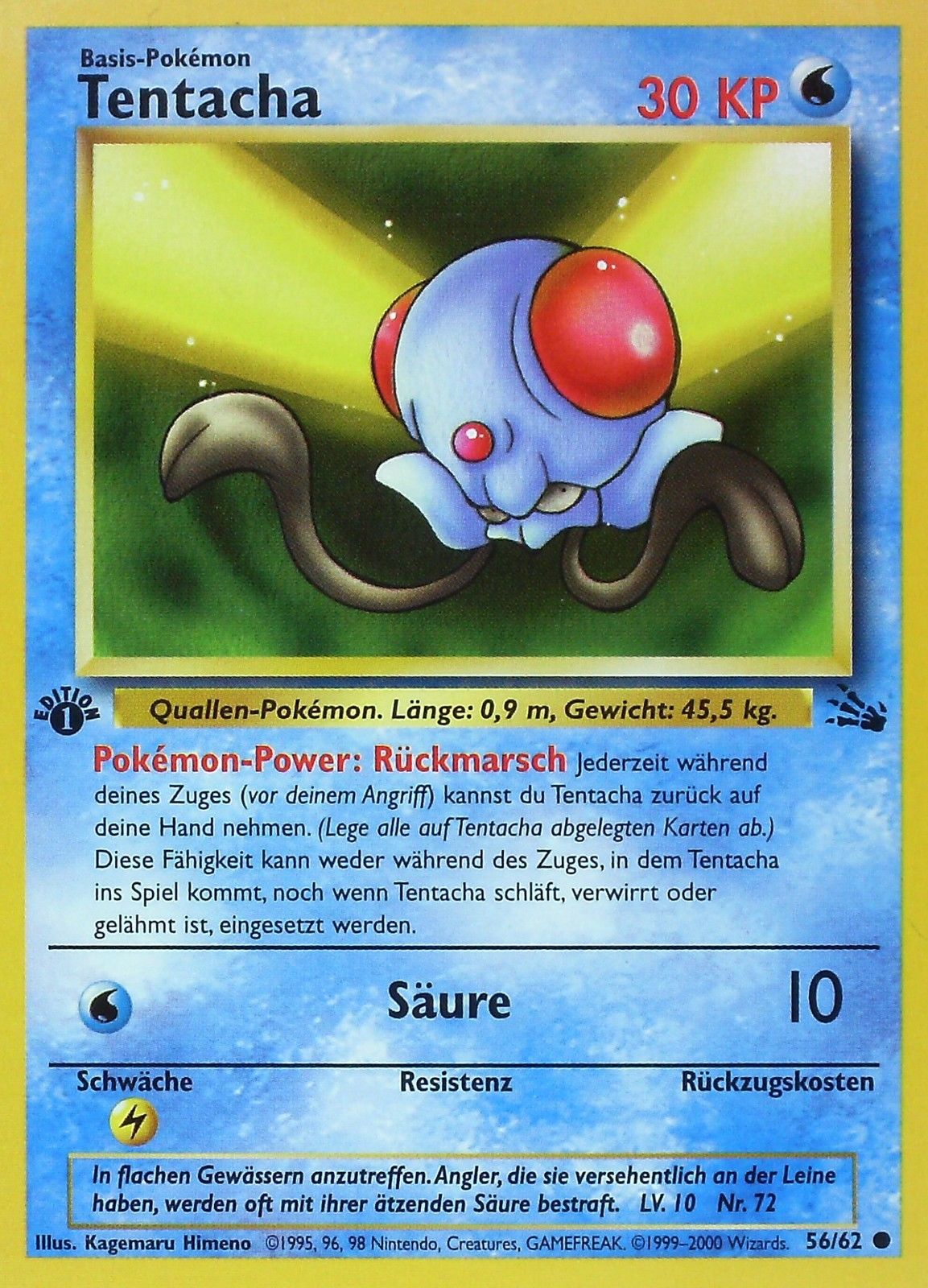 Tentacha 56 — Fossil (German Pokémon TCG card)