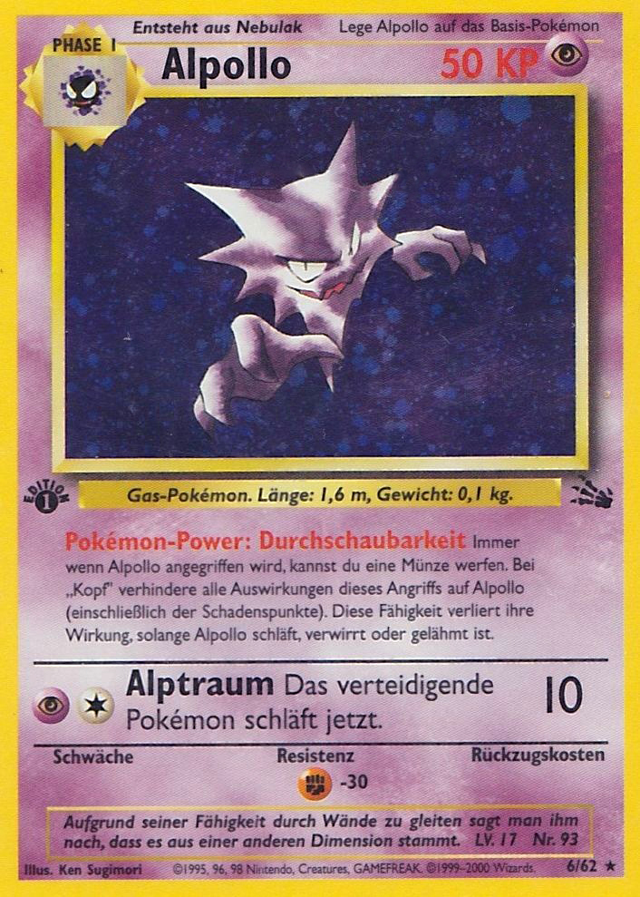 Alpollo 6 — Fossil (German Pokémon TCG card)