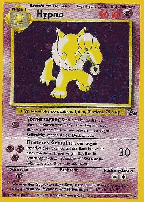 Hypno 8 — Fossil (German Pokémon TCG card)