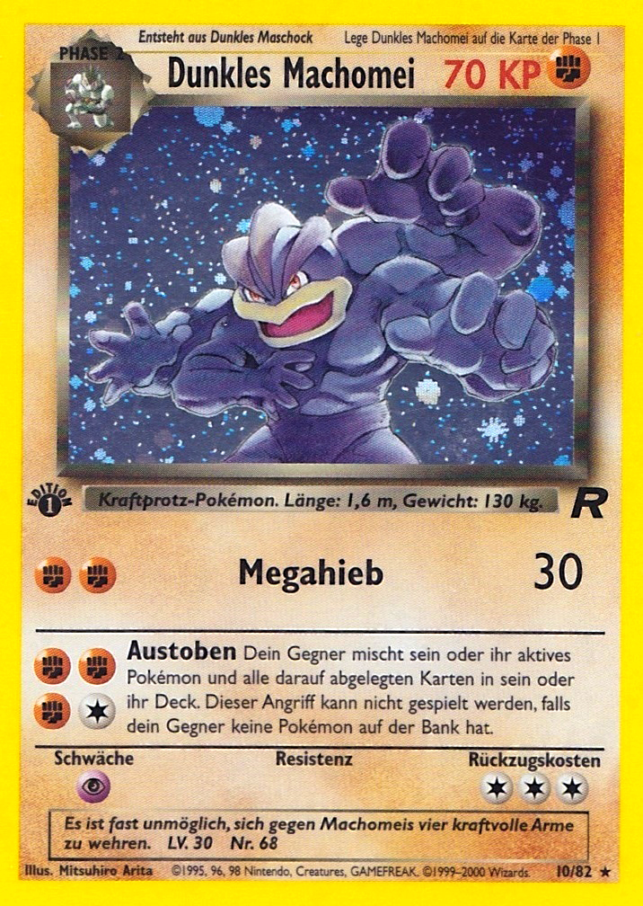 Dunkles Machomei 10 — Team Rocket (German Pokémon TCG card)