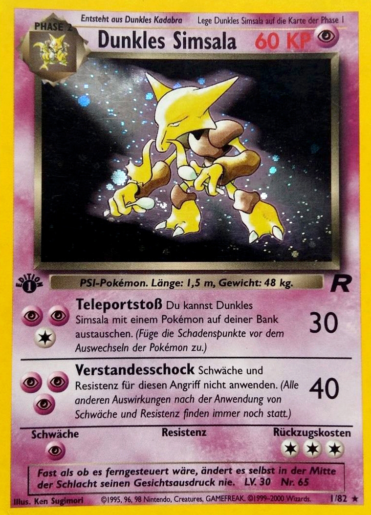 Dunkles Simsala 18 — Team Rocket (German Pokémon TCG card)