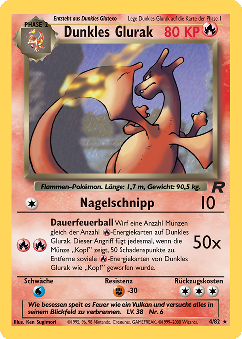 Dunkles Glurak 21 — Team Rocket (German Pokémon TCG card)