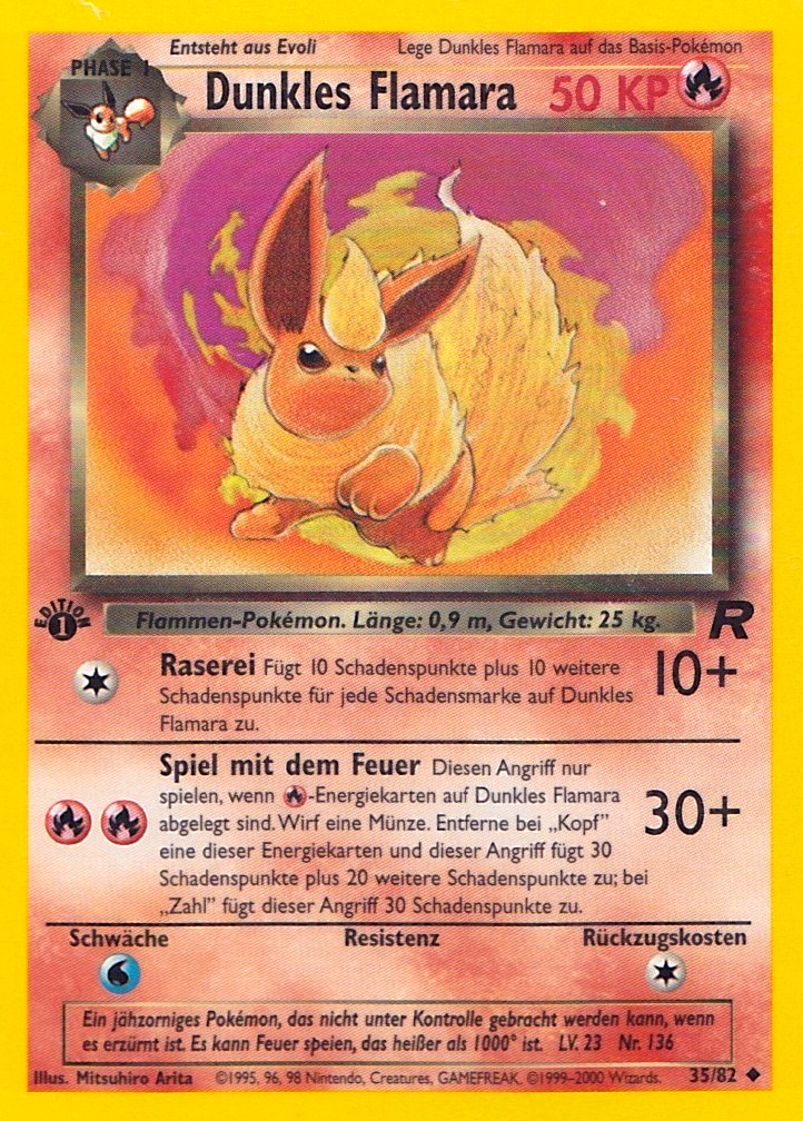 Dunkles Flamara 35 — Team Rocket (German Pokémon TCG card)
