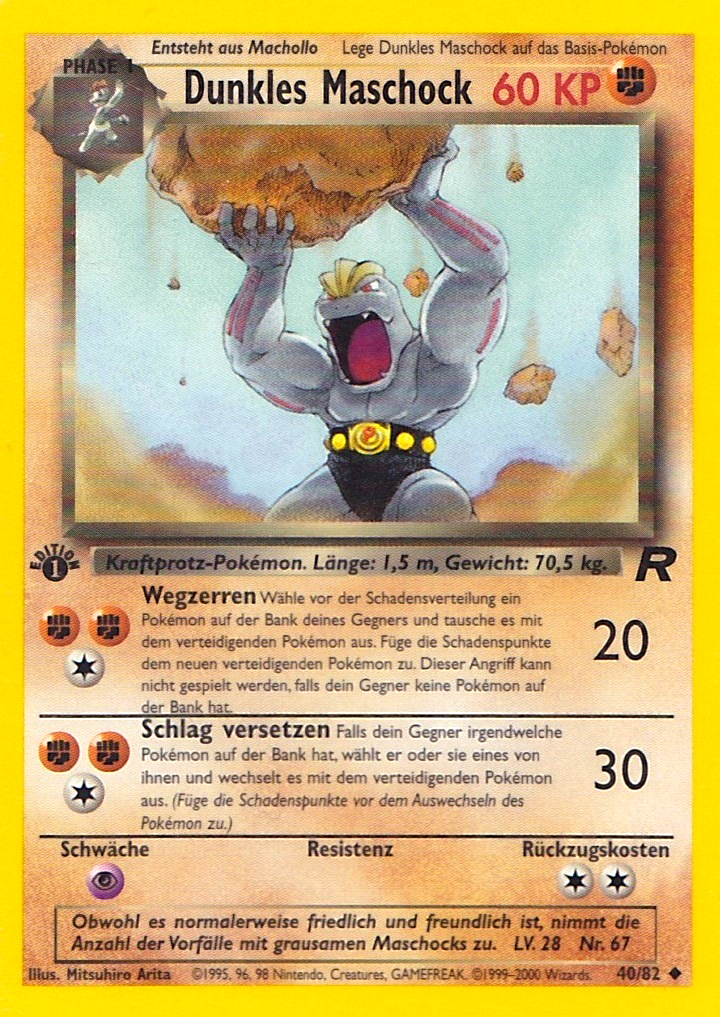 Dunkles Maschock 40 — Team Rocket (German Pokémon TCG card)