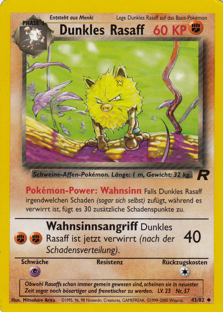 Dunkles Rasaff 43 — Team Rocket (German Pokémon TCG card)