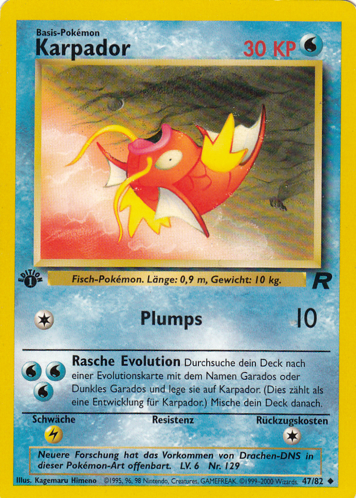 Karpador 47 — Team Rocket (German Pokémon TCG card)