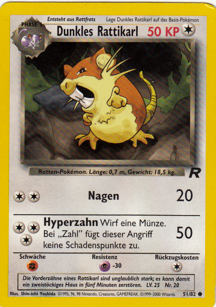 Dunkles Rattikarl 51 — Team Rocket (German Pokémon TCG card)