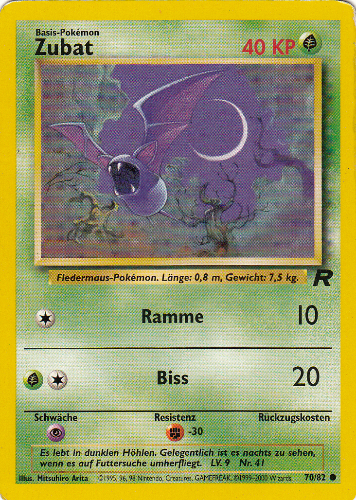 Zubat 70 — Team Rocket (German Pokémon TCG card)