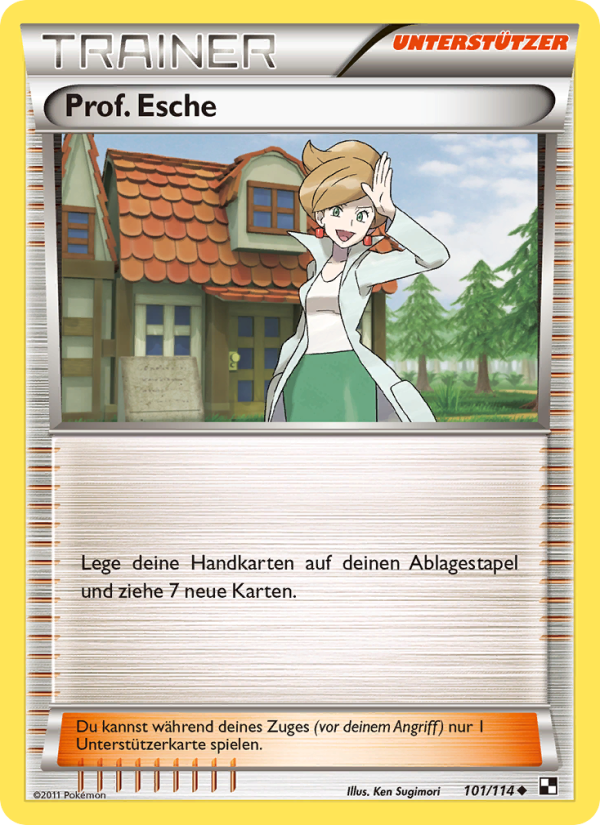 Prof. Esche 101 — Schwarz & Weiß (German Pokémon TCG card)